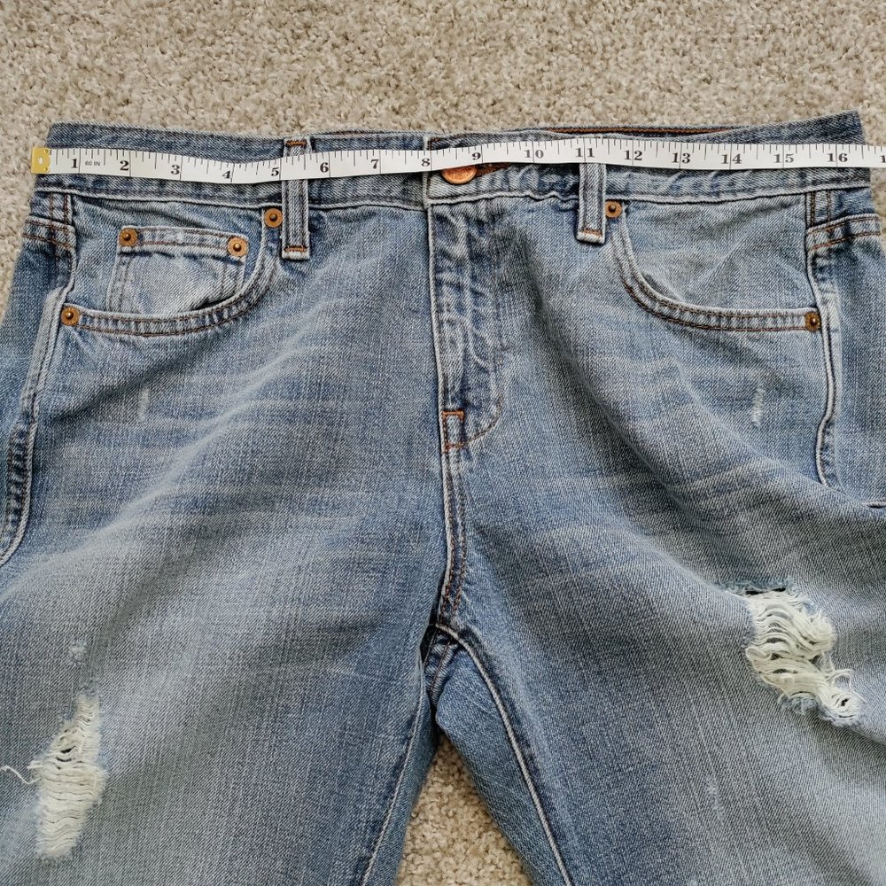 J. Crew Vintage Straight Raw Frayed Jeans High Rise Destroy Size 28R - Picture 10 of 15